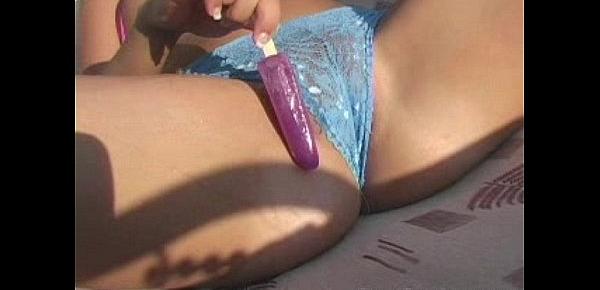  Naughty Girl Sasha Sucking Popsicle During The Summer Outdoors